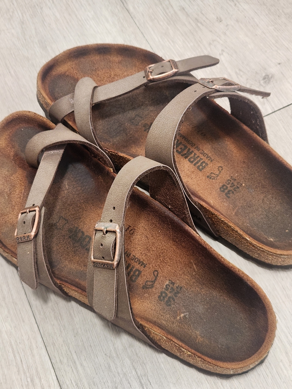 Birkenstock Mayari Taupe Crisscross Sandals - Size 38
​ - Picture 2 of 6